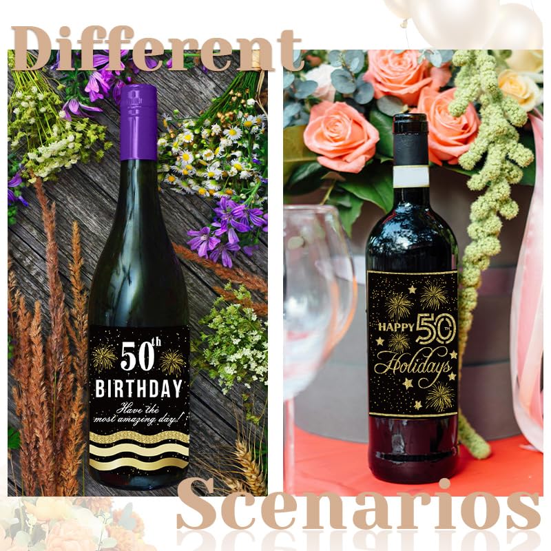 Étiquettes de vin 50e anniversaire pour masquer et décorer - 6