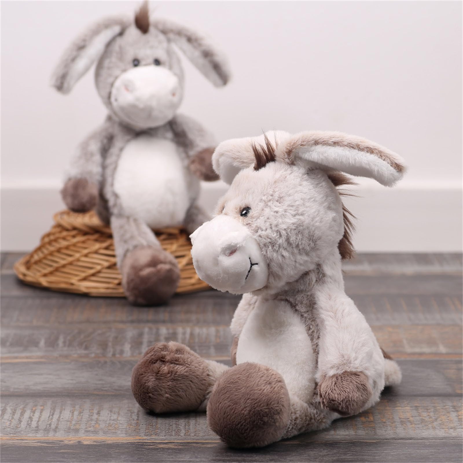 Cute Grey Donkey Soft Toy - Cuddly Toy for Children Boys & Girls - Soft Plush Donkey for Cuddling and Playing - Gift - Image 4