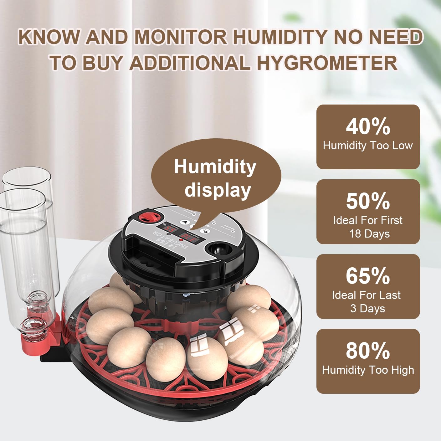 Incubadora Huevos Gallina ncubadora Automática de 12-24 Huevos | con Volteo Automático de Huevos y Humidificación Automática,Control de Temperatura,Incubadora para Huevos de Gallina,Codorniz