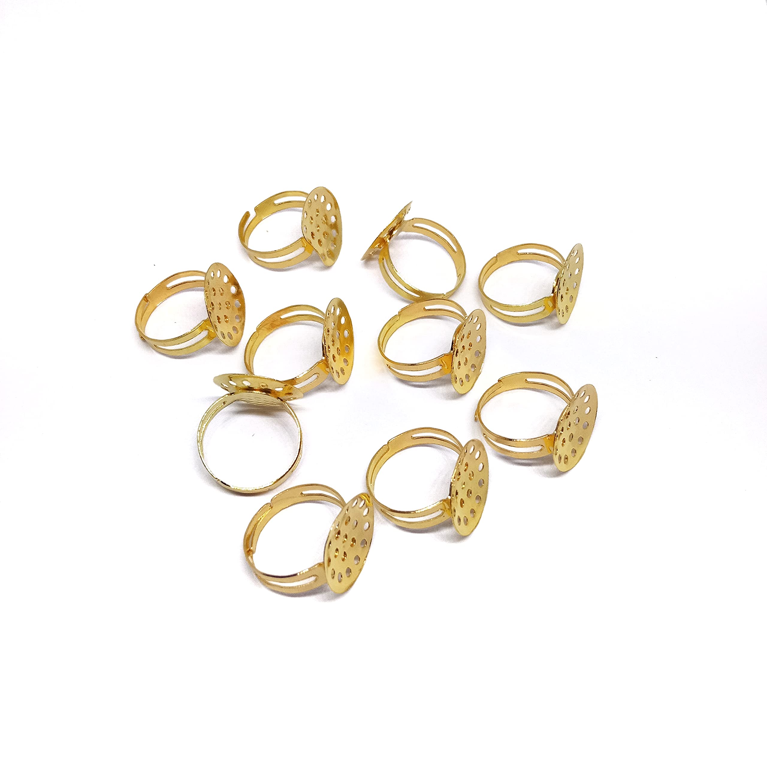 Golden Metal Ring Base for Jewellery Making Jewelry Finding with Curve Base - Pack of 10 Pcs (B092SX1PHR) Amazon Price History, Amazon Price Tracker