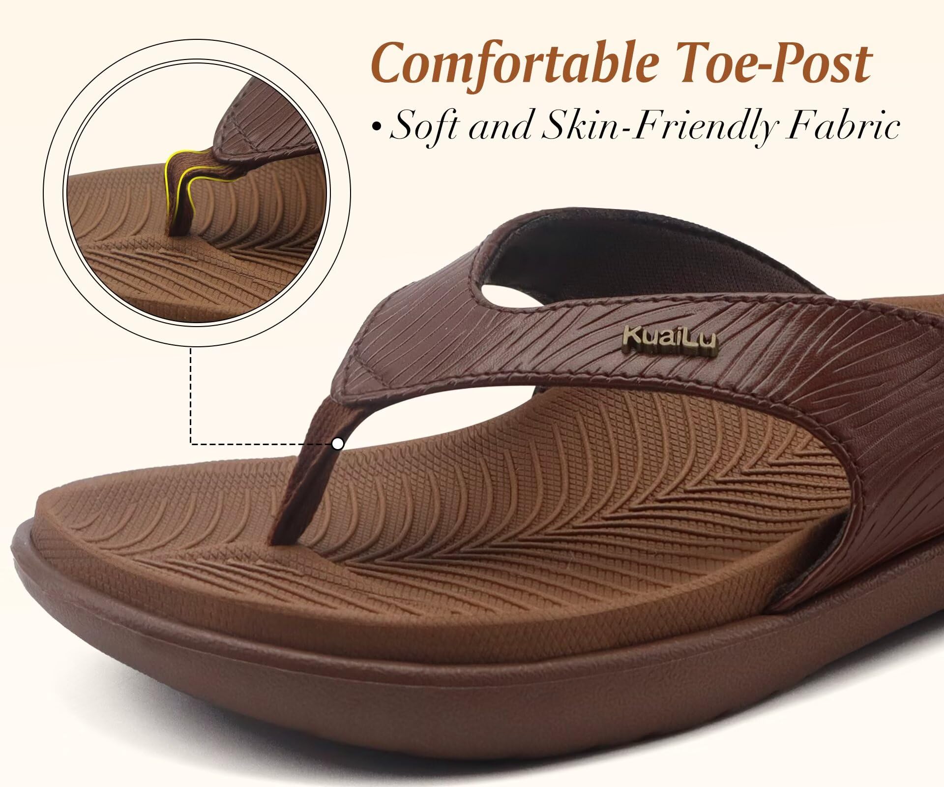 KuaiLu Flip Flops Damen Orthopädische Yoga Fußbett Sandalen Elegant Frauen Leichte Sommer Slip On Beach Zehentrenner EU36-42