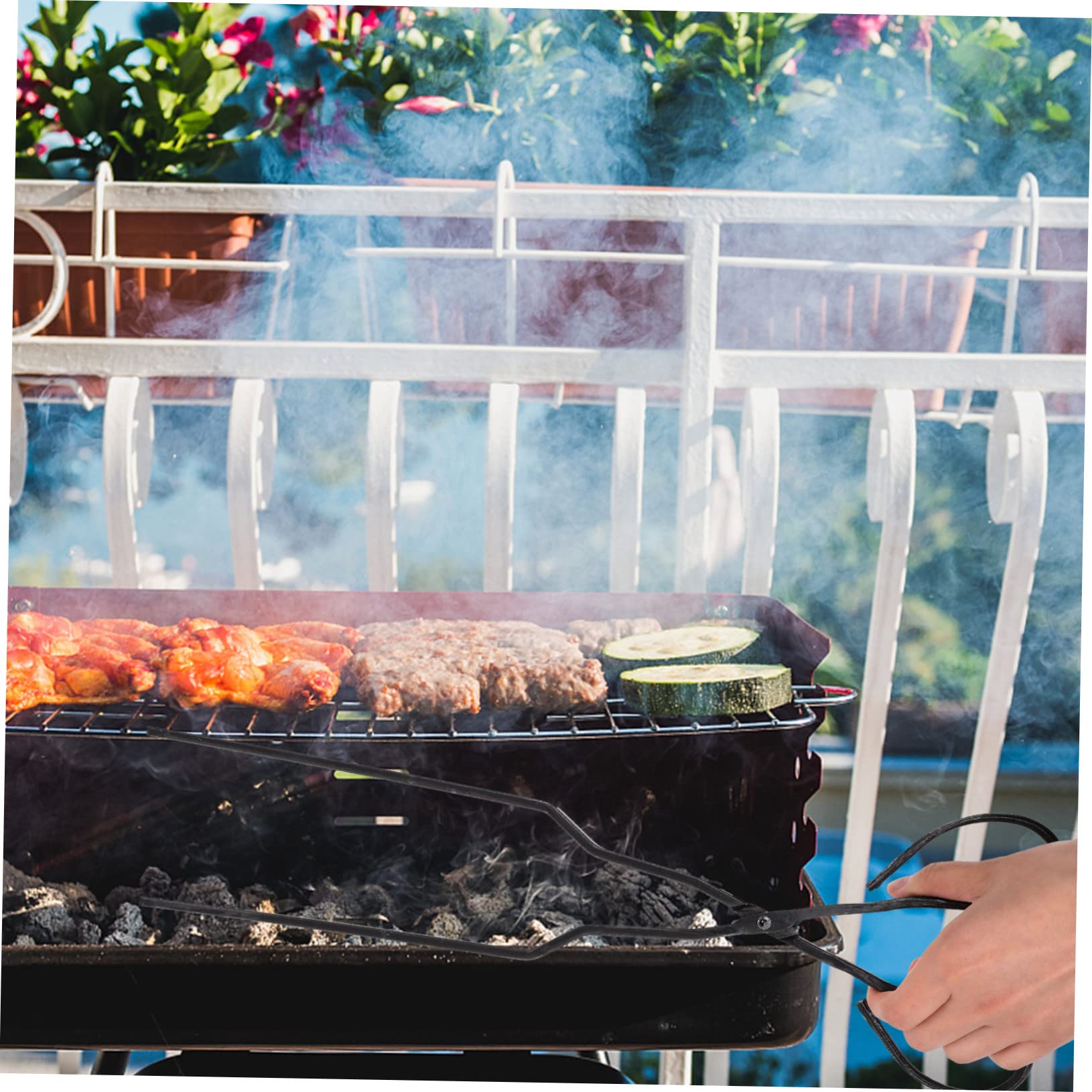 TOYANDONA 2pezzi Pinza Per in Manico Per Carbone Attrezzatura Da Per Esterni Utensile Per Barbecue