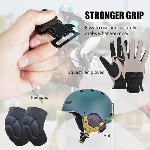 Miniatura 4 de MELOTOUGH Clip táctico para guantes de trabajo con 2 clips de cocodrilo para cinturón de herramientas, bolsa táctica, accesorio para exteriores