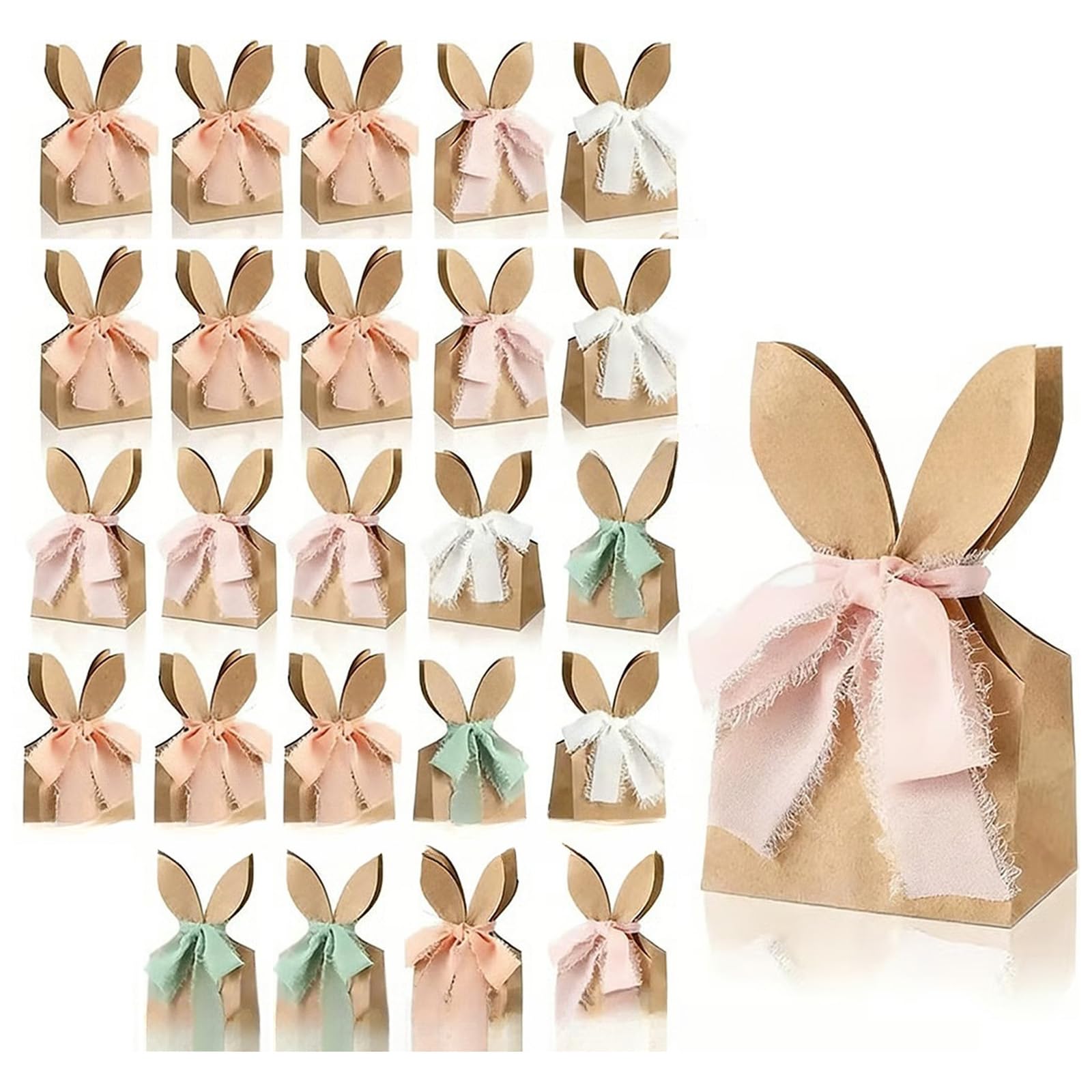 JTQYFI 12/24 Piece Modern Simple Design Parties Treats Bag Colorful Candy Bags for Easter Eggs Hunt and Seasonal Celebration Present Bags