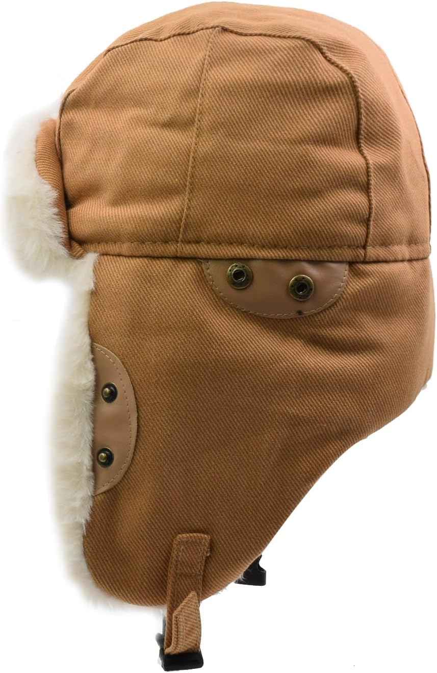 Ushanka Trapper Hat for Women Men with Faux Fur Outdoor Winter Aviator Hat - Image 3