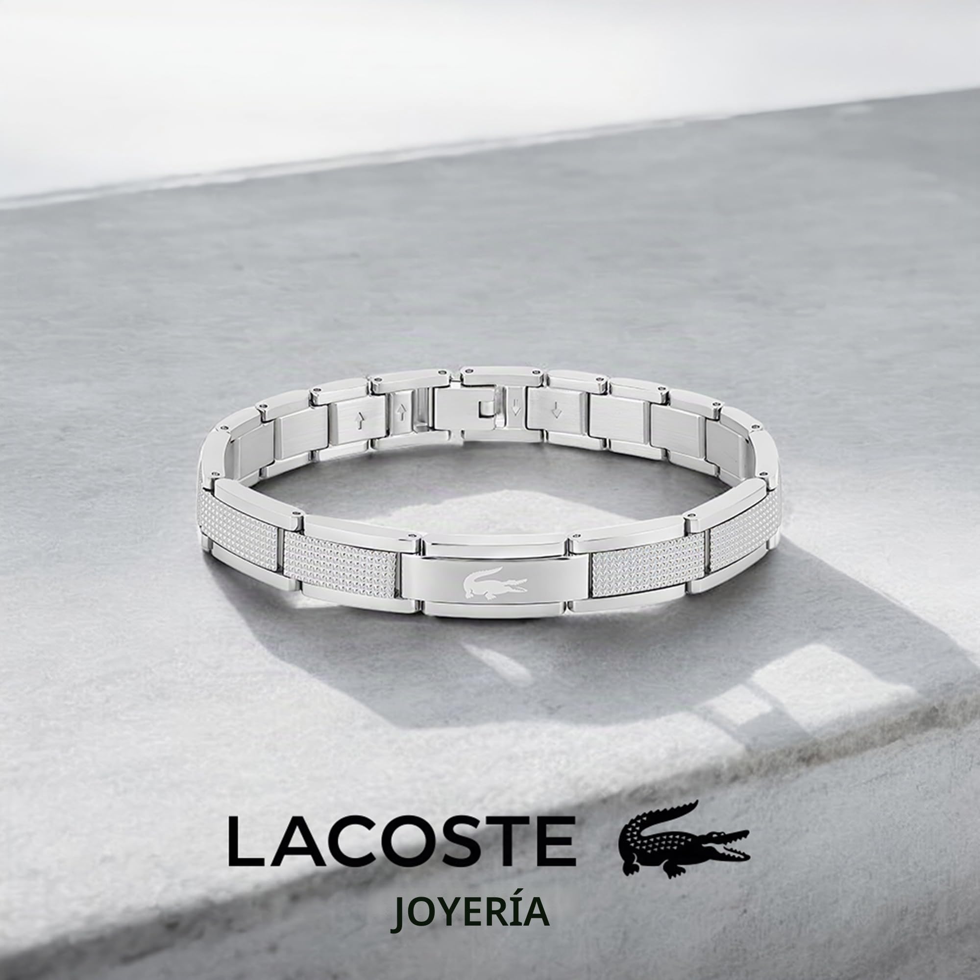 Lacoste Brazalete para hombre de acero inoxidable Stencil Collection