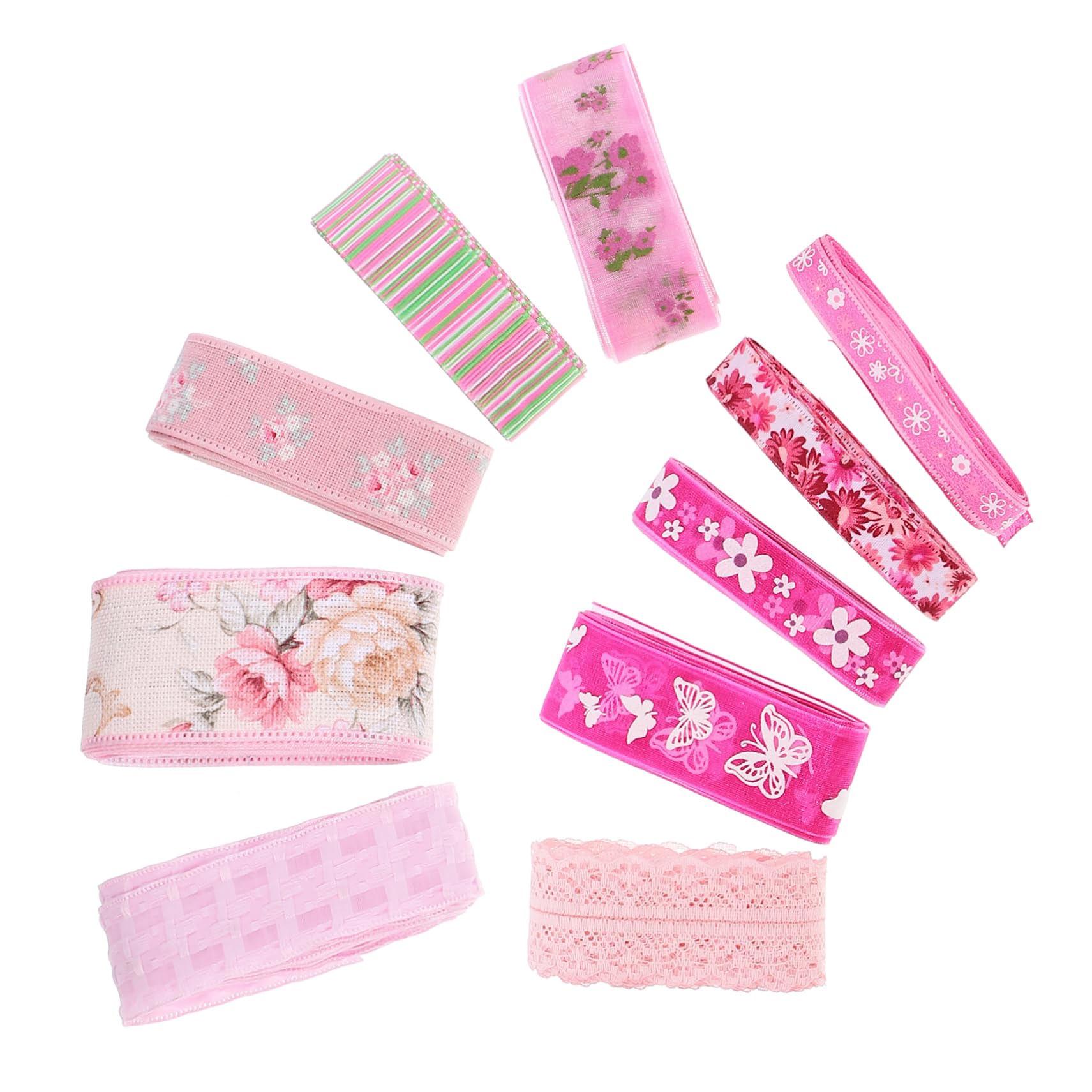 Angoily 5 Sätze Blumenmuster Geschenkbänder Teiliges Vielseitiges Und Strapazierfähiges Dekoband Für Diy Bastelprojekte Hochzeitsdekoration Geschenkverpackung Und Party 10 Stück * 5