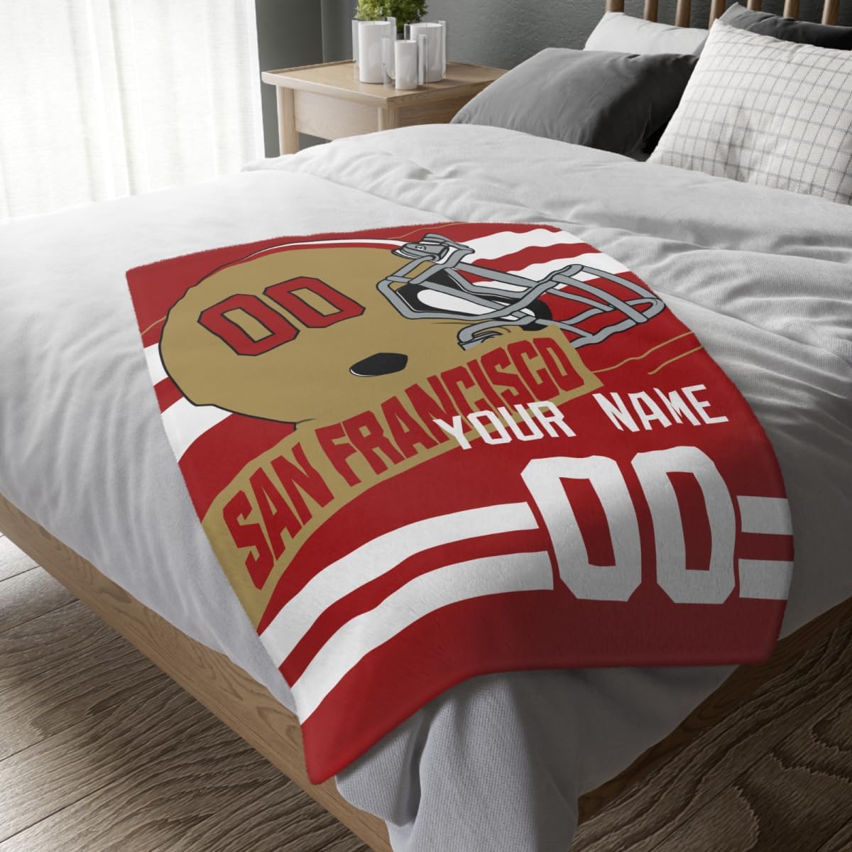 ANTKING San Francisco Blanket for Men Women Boy Custom Name and Number Throw Blanket Gifts - Image 5