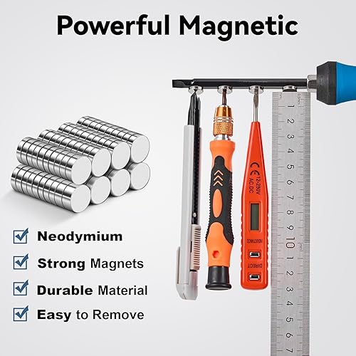 Miniatura 3 de SMARTAKE 80 imanes para refrigerador, pequeños imanes redondos de 0.394 x 0.094 pulgadas, imanes de neodimio multiusos de alta calidad para nevera,