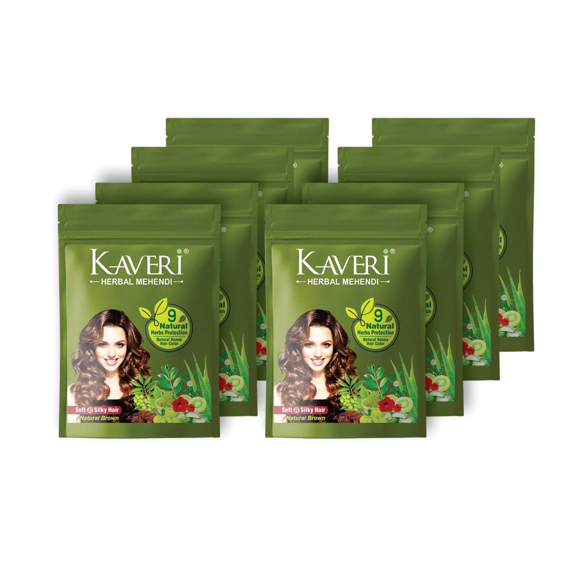Kaveri Herbal Henna Natural Brown - 9 Herbs Henna Powder For Hair - Natural Mehndi Dye For Hair Colour - Provides Healthy & Shiny Hair - 55 Gram - Pack 8-picture-36
