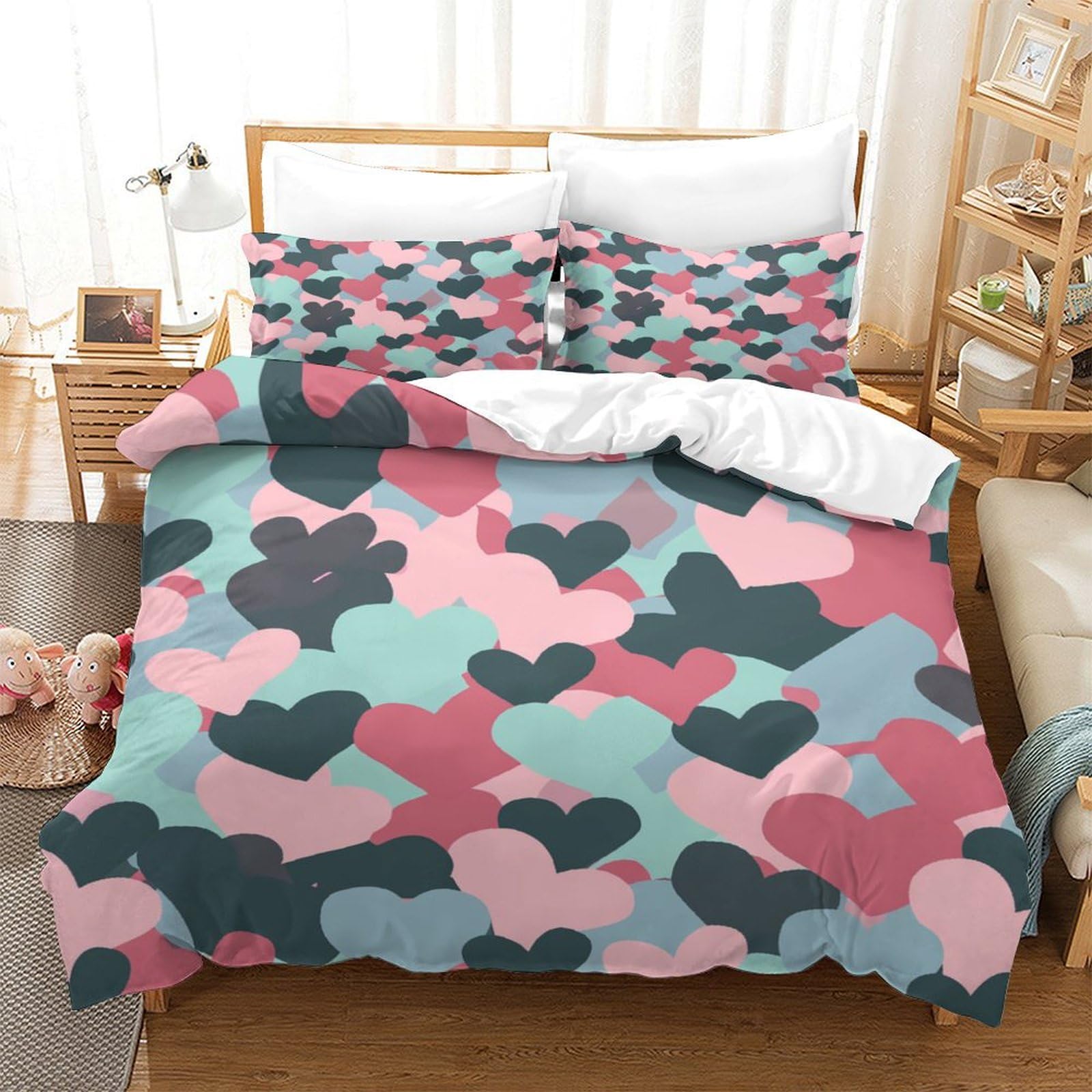 Parure de lit hypoallergénique anti-acariens en microfibre douce 140x200
