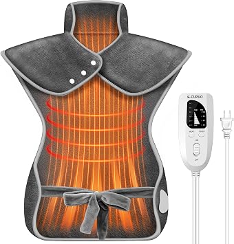 Heating Pad for Back Pain Relief, FSA Eligible HSA, Electric Heating Pads for Back Neck Shoulders, Wearable Large Heat Pad, Gifts for Mom Women Dad Men, ETL Certified, 24 x 33, Gray