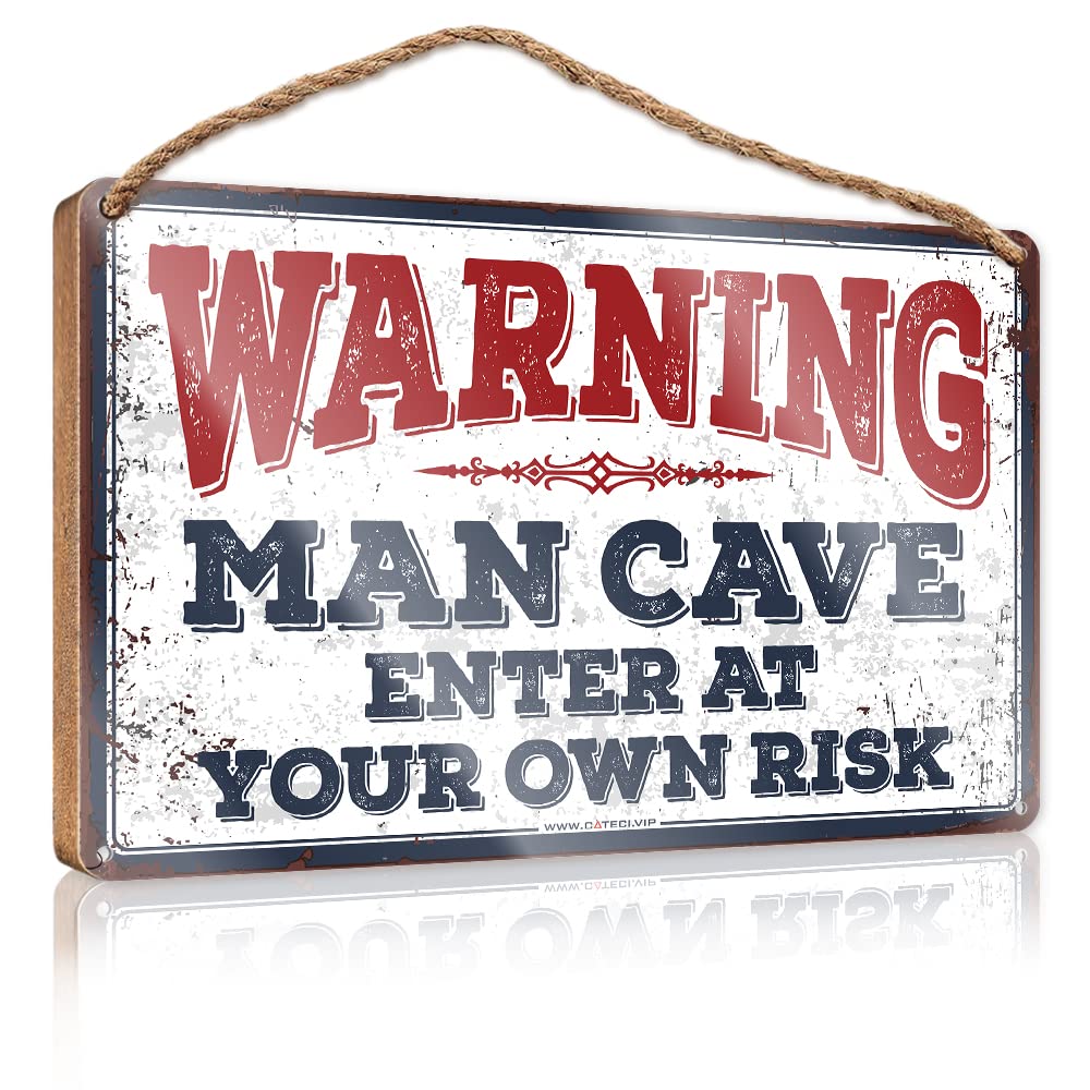 Dtha One Color Office Sign For Door Wood Wrning Enter At Your Own Risk Wooden Sign Holiday Porch Sign Funny Bathroom Decor(23X35cm)