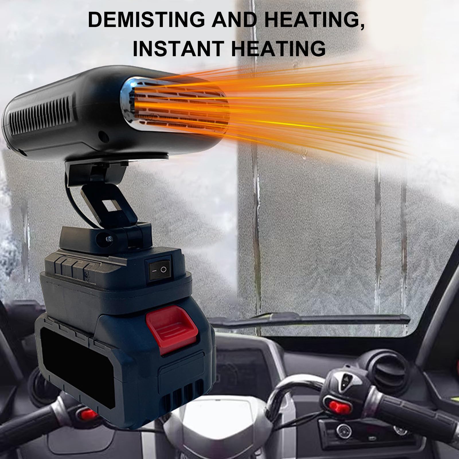 Walfront Tragbare Heizung, 2 Temperaturen für BL1830 BL1850 BL1840 BL1845 BL1815 BL1820 BL1860B, USB Camping Batteriebetriebene Heizung für Kleine Räume