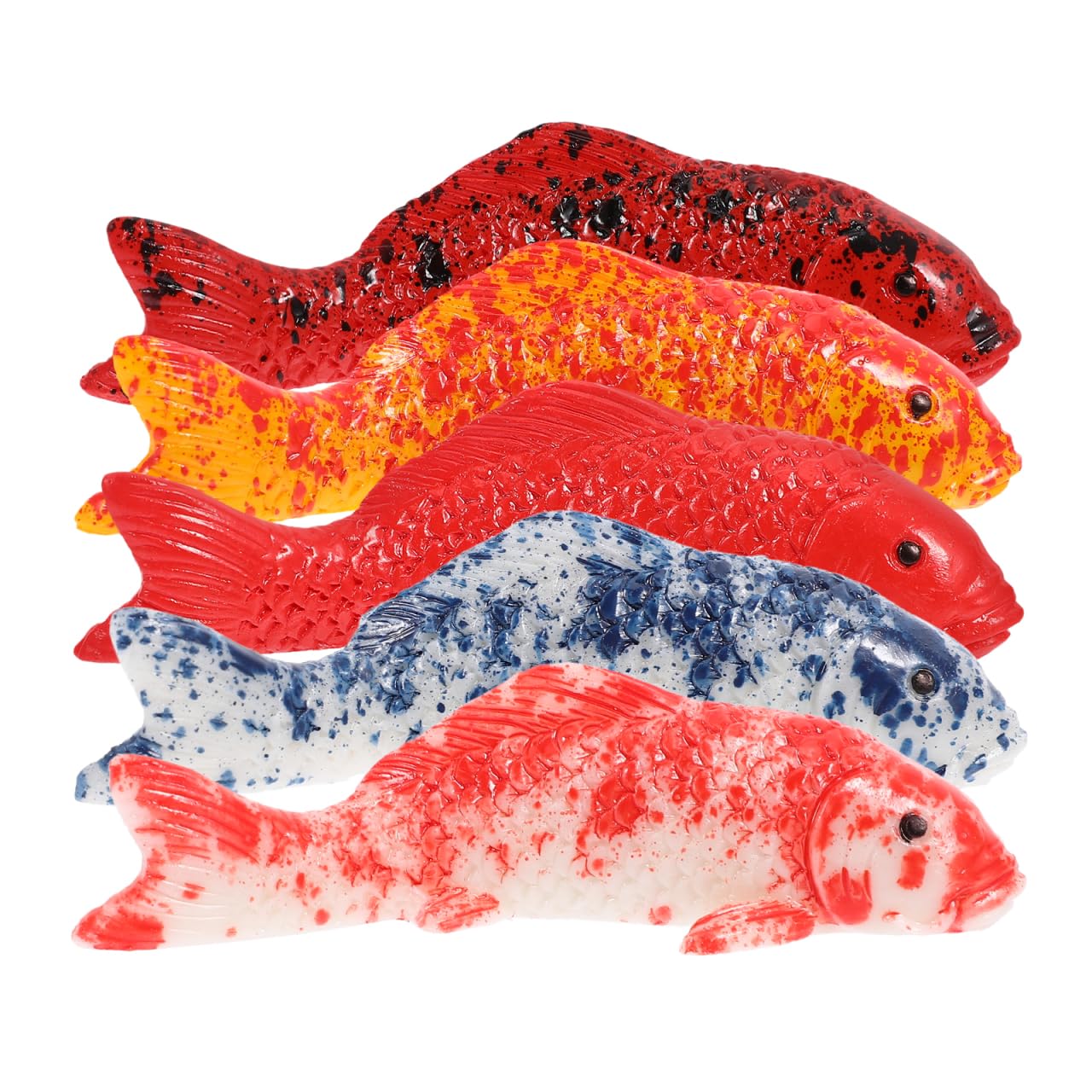 Yardwe 5Pcs Artificial Koi Carp Ornaments for Aquarium Decor Small Realistic Resin Fish Tank Decorations for Home and Office Micro Landscape