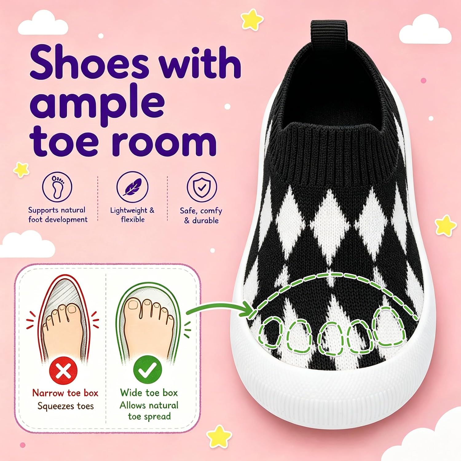 Baby Toddler Girls Boys Shoes Non-Slip First Walkers Sneakers Mesh Breathable 6-36 Months