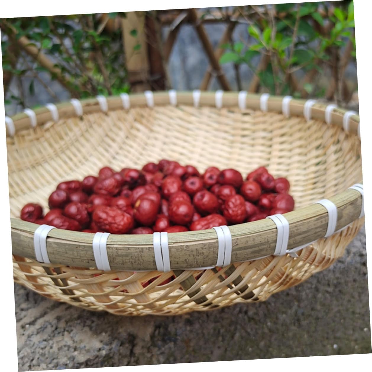 Bread and Fruit Storage Basket Set 5pcs round Basket for Kitchen Home Food Organizer for Washing Rice and Vegetables