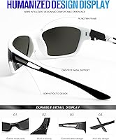 Vista 4 de KALIYADI Gafas de sol polarizadas para hombre, gafas de sol deportivas para conducir, ciclismo, pesca, con protección UV