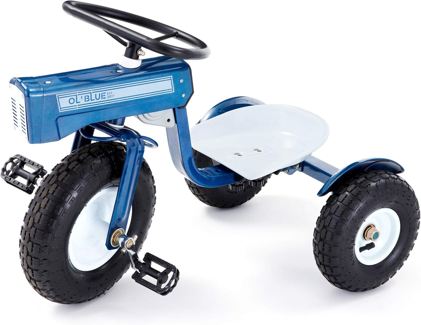 Tricam Ol' Blue Tractor Tricycle, 22 Inch Steel Toddler Bike Kids Ride On Toy