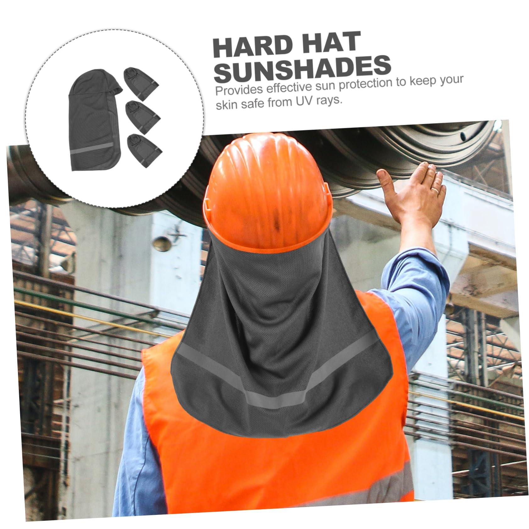 POPETPOP Sombrero Protector Solar para Casco Cuello Reflejante para Compatible Seguridad Oscuro
