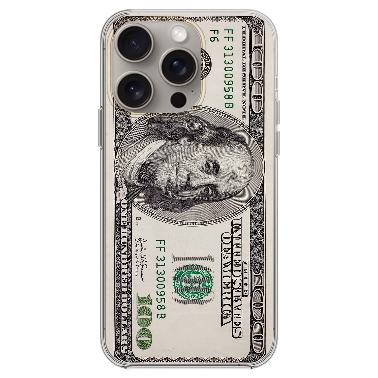Amazon.com: Blingy's for iPhone 15 Pro Max Case, Fun One Hundred Dollar  Bill Pattern Money Design Soft TPU Protective Case 6.7 inch ($100 Bill) :  Cell Phones & Accessories