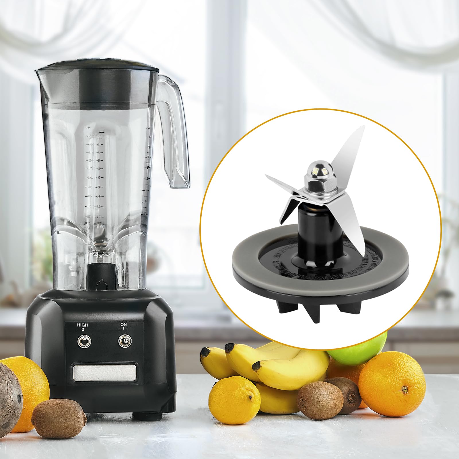 Piezas de repuesto para ensamblaje de cuchilla de licuadora con 2 piezas de juntas de licuadora, piezas de repuesto para Cuisinart CBT-500, SB5600, CB600 7