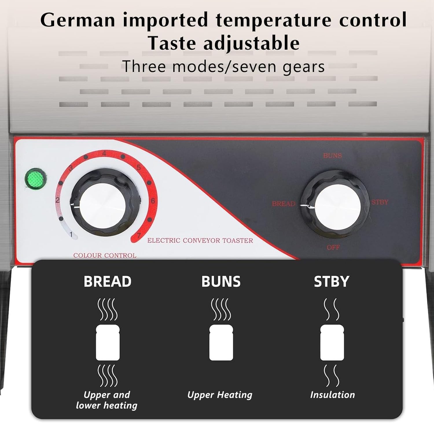 Commercial Conveyor Toaster, Stainless Steel Conveyor Toaster, Toast Bread Machines, Suitable for Restaurants Cafes Bakeries Hotels Buffets, Ideal for Toasting Bun Bagel Bread