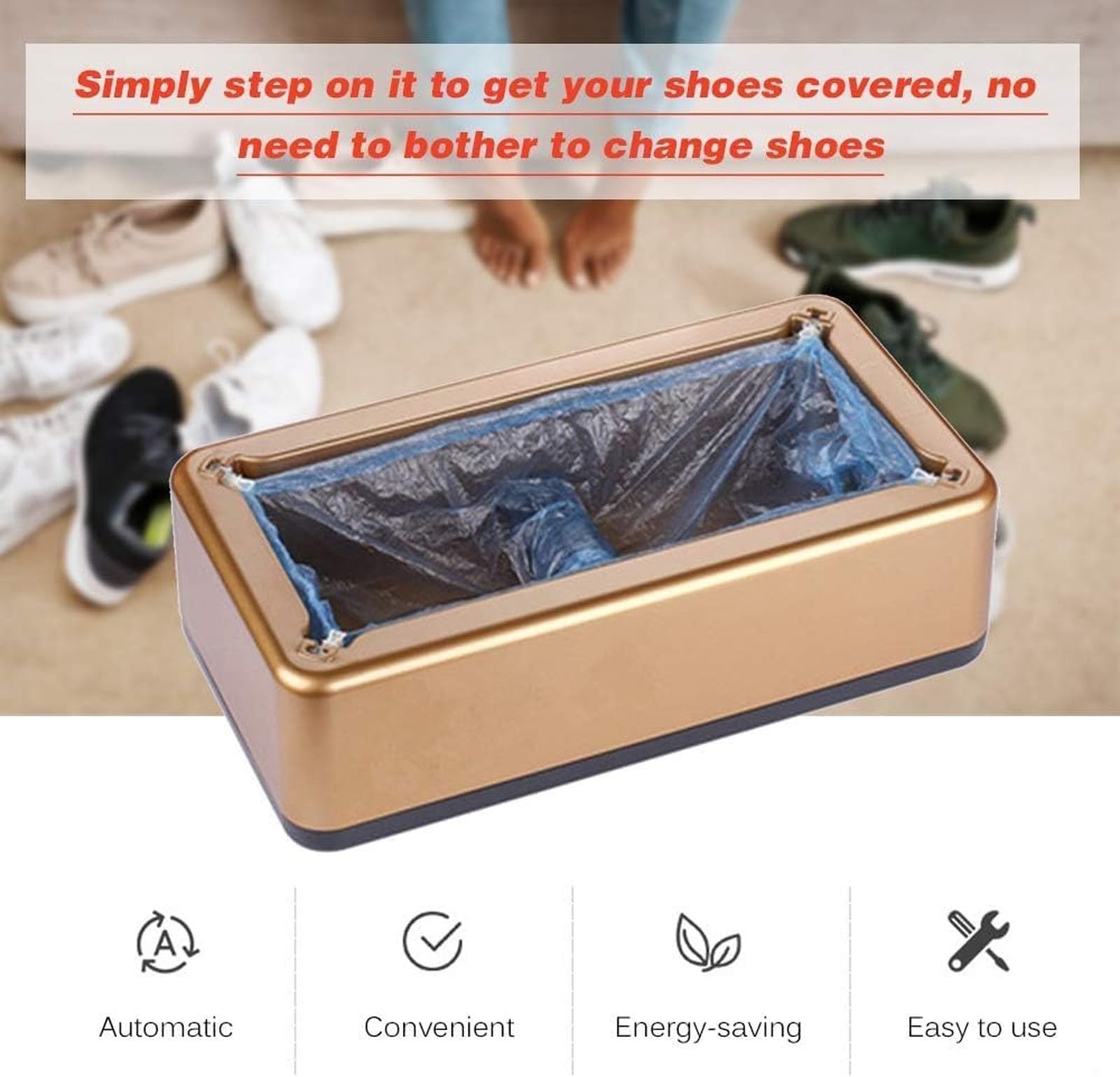 Machine Automatique Couvre-Chaussures avec 100 Couvre-Chaussures Jetables, Distributeur Couvre-Chaussures pour Maison, Bureau, L'HôTel, L'HôPital, BibliothèQue(A)