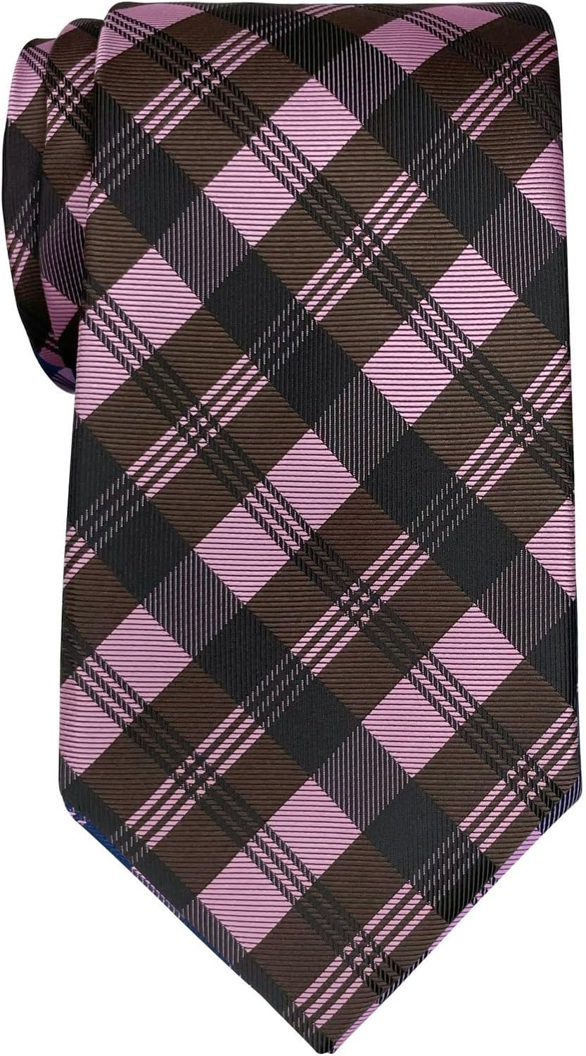 RetreezTartan Plaid Patterns Woven Microfiber Men's Tie Necktie - 10 Colors