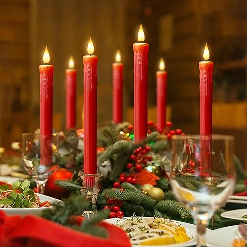 Miniatura 2 de 8 velas cónicas sin llama de cera real con 2 controles remotos y temporizador, velas sin llama, velas LED parpadeantes con mecha 3D, para decoración