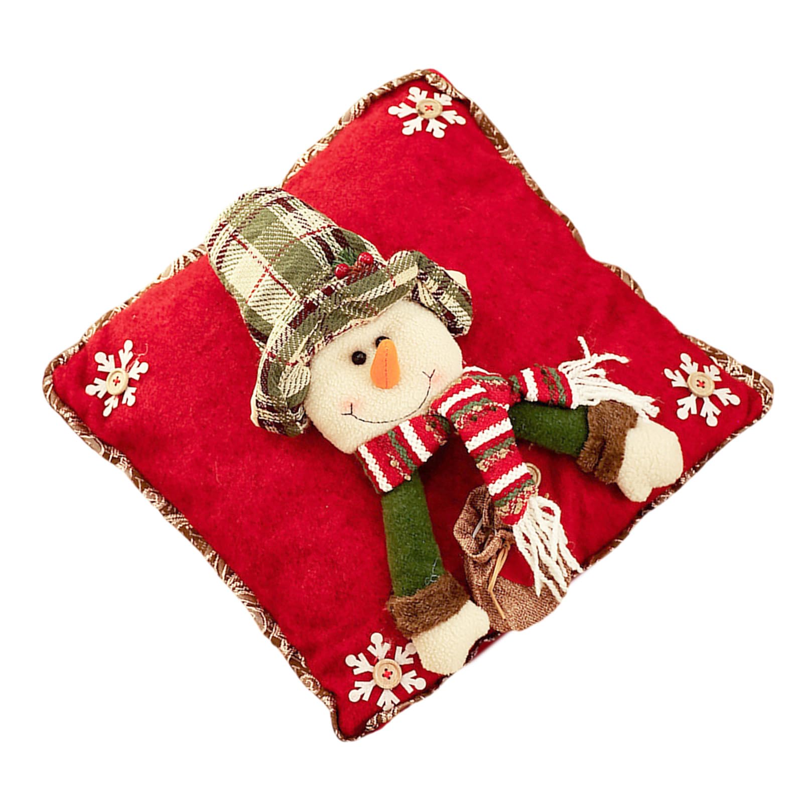 Msioytog Throw Pillow Case 41x41cm, Santa Snowman Reindeers Home Pillow Cushions Covers for Lounges or Bedroom Cushions Case