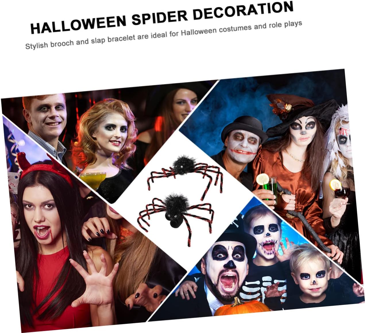 Outdoor Spider Webbing Decorations Spider Brooch Slap Bracelet for Halloween