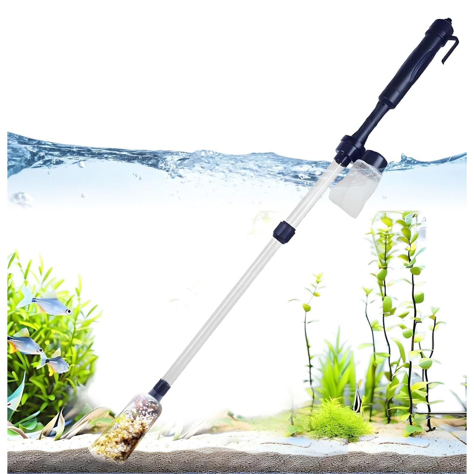 Nettoyeur D'aquarium, Changeur d'eau À Siphon Manuel, Outil De Lavage De Sable À Aspiration Multifonctionnel, Adapté À Toutes Les Tailles D'aquariums, Qualité De l'eau Facile À Entretenir