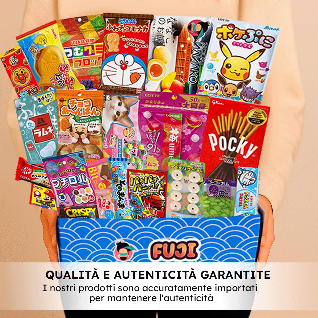 JAPON MARKET - Mystery Box Edizione Speciale Di Snack Dolci E Cibo - Giapponese Autentico - Box Snack Giapponesi Con Ramen - Caramelle Giapponesi - Dolci Giapponesi E Bevande Tipiche (FUJI)