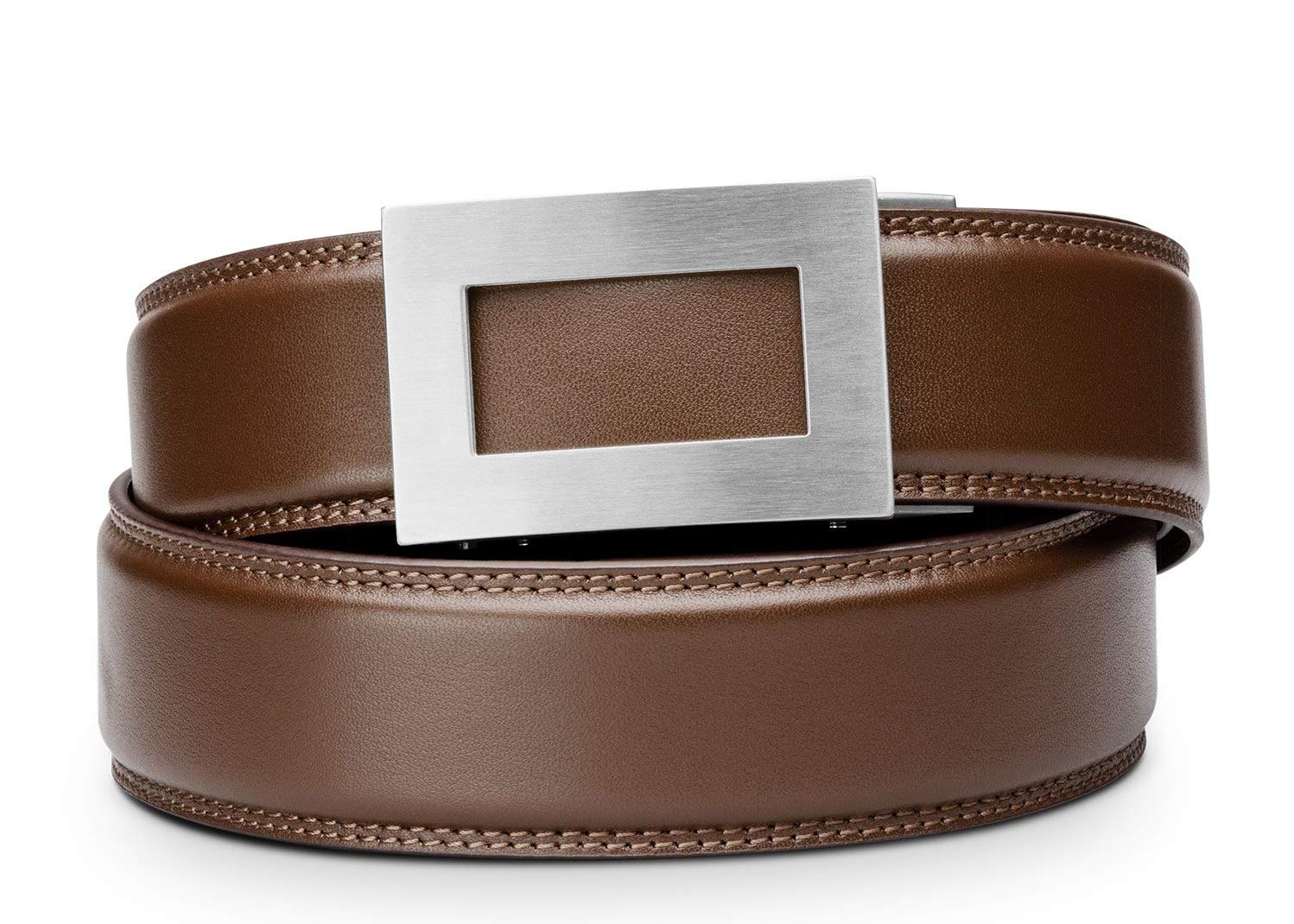 KORE Men’s XL Top-Grain Leather Track Belts | “Icon” Stainless Steel Buckle