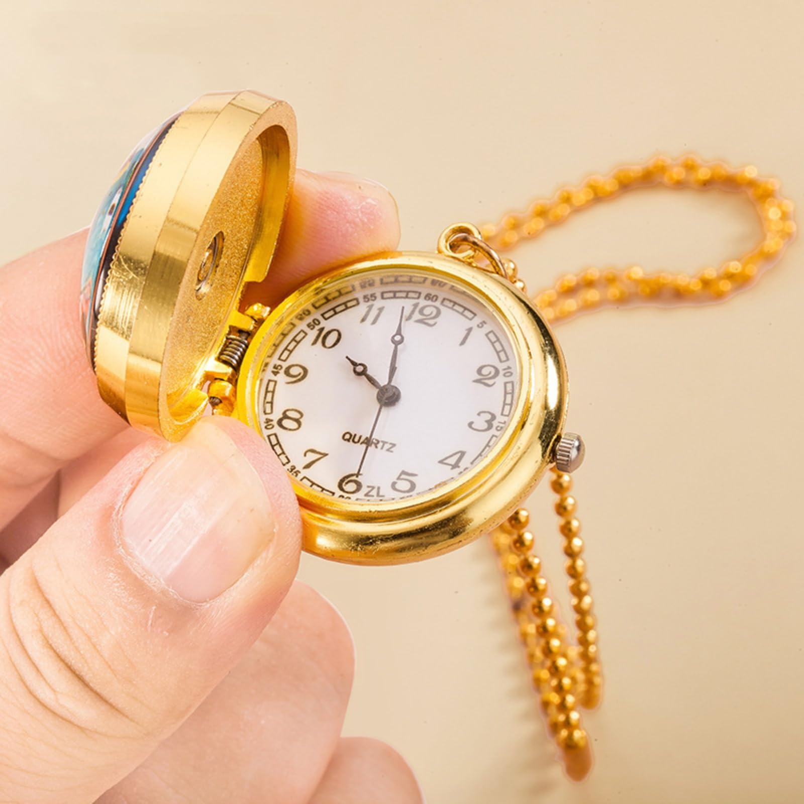 Reloj de Bolsillo, Reloj de Bolsillo Giratorio con Forma Concha, Reloj Collar, Colgante