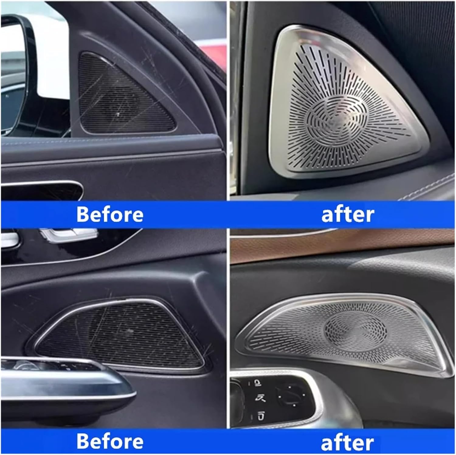 Car Horn Cover Door Dashboard A-Pillar Compatible E Class W214 2024-2025(Black-Dashboard)