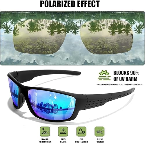 Miniatura 3 de Gafas de sol deportivas polarizadas para hombre, protección UV400, ligeras, envolventes, para ciclismo, pesca, conducción, correr
