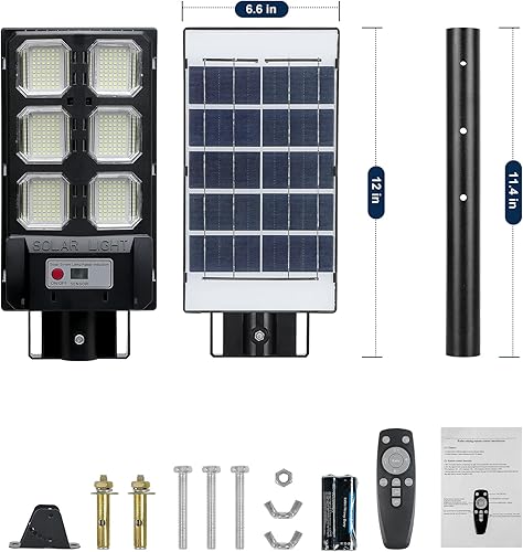Miniatura 6 de SZPIOSTAR Luces solares para exteriores, luz de calle solar impermeable del atardecer al amanecer con sensor de movimiento y control remoto, lámpara