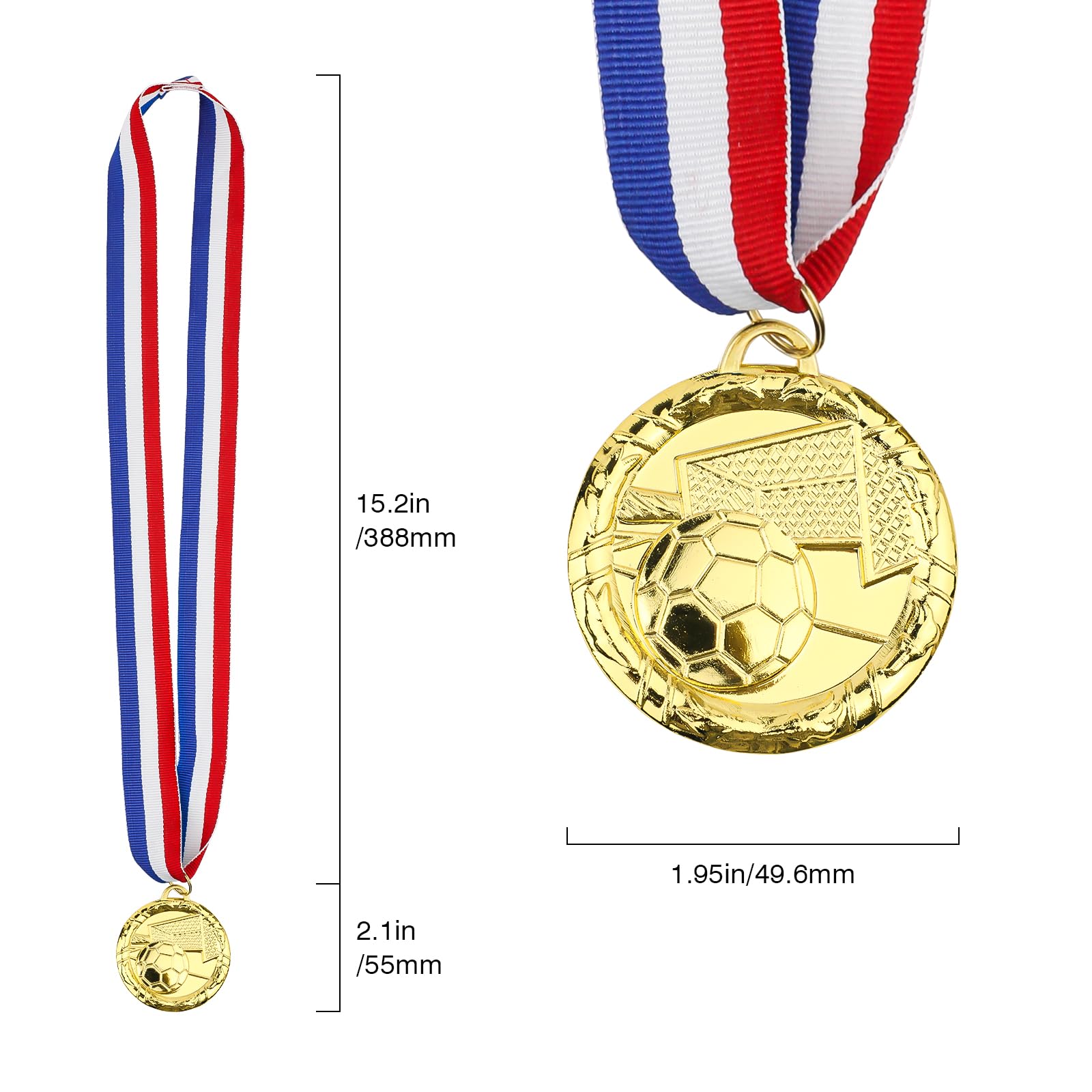Medaglie d'oro per premi, primo vincitore medaglie per sport, competizioni, feste, stile olimpico, 5 cm