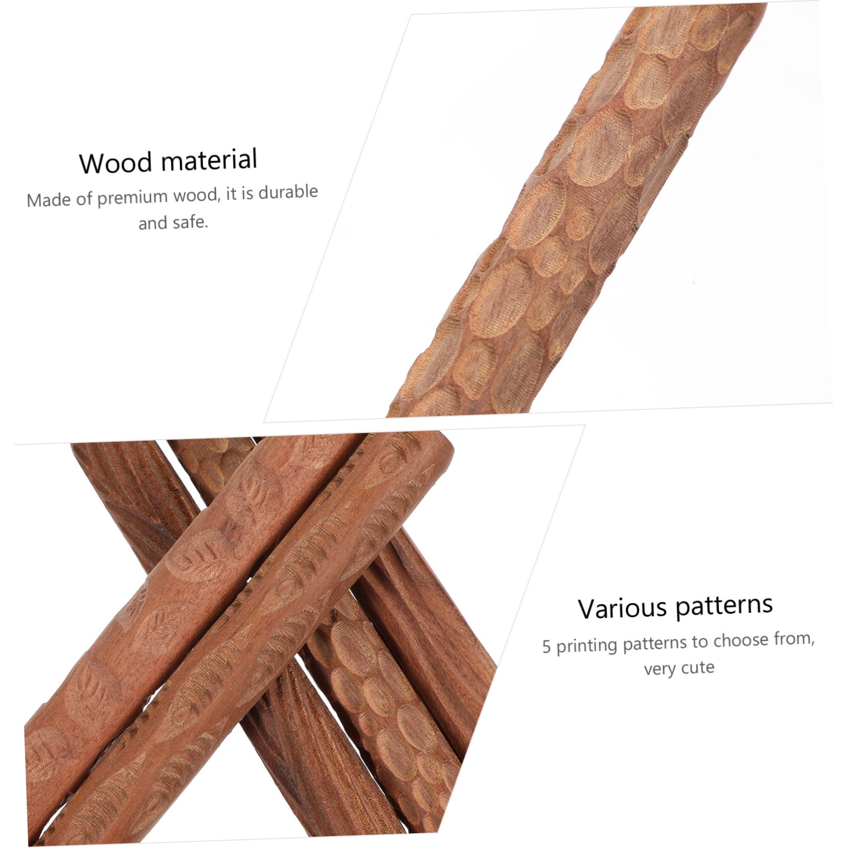 Cabilock 5pièces Kit Motifs pour Modelage Argile avec Manches Bois Couleur Café