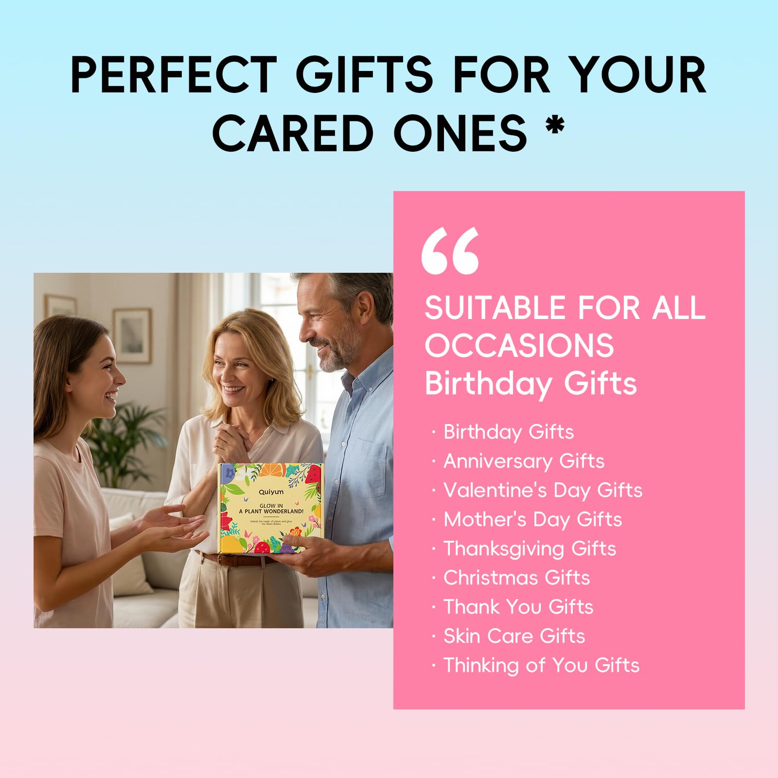 QUIYUM Fruit Skincare Gift Set - 10-in-1 Glow Routine + Cute Accessories, Hydrate, Glow, Strengthen Skin Barrier, All Skin Types, Ideal Gift for Teens Girls Women