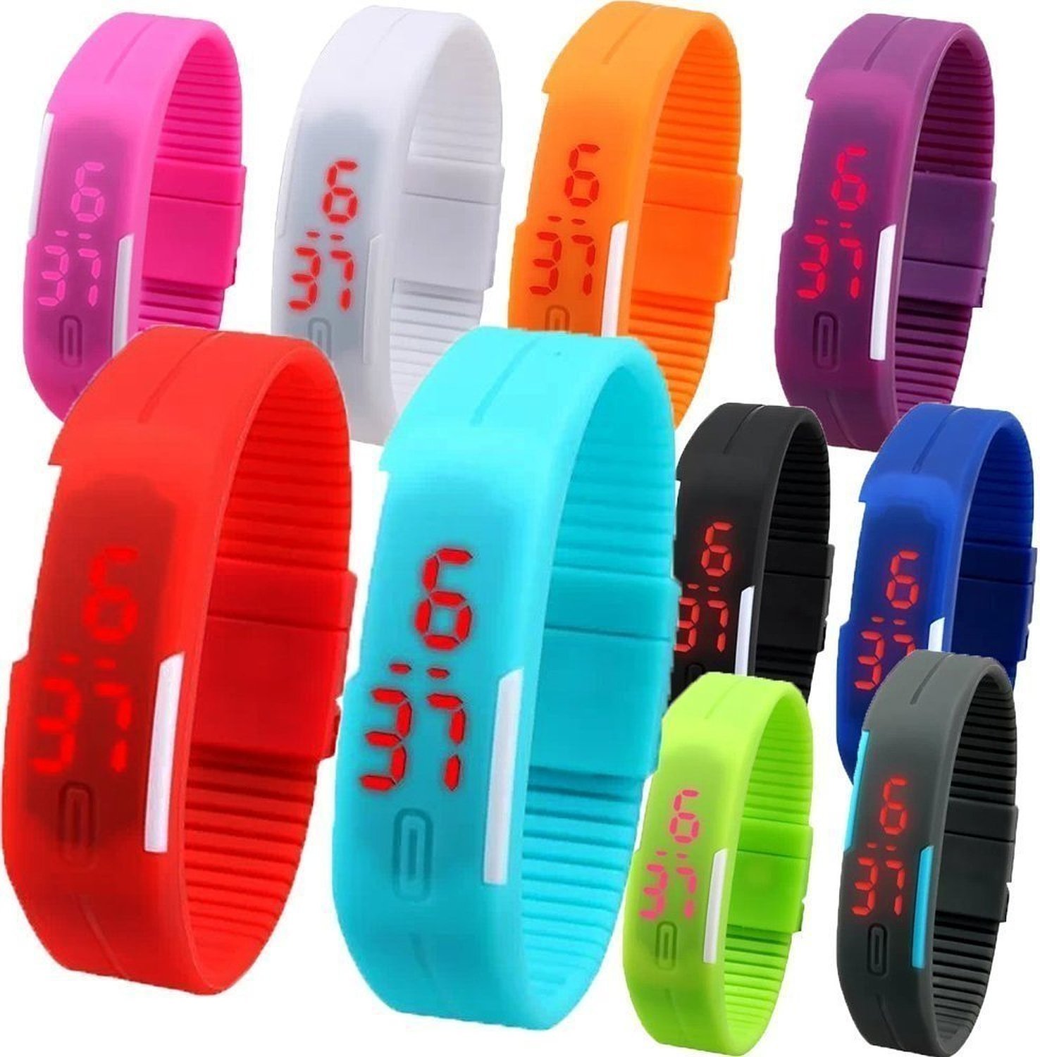 Pappi Boss Digital Unisex Watch(Multi-Colour Dial Silicone Colored Strap) (B07R1L5VNQ) Amazon Price History, Amazon Price Tracker