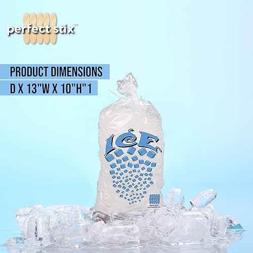 Miniatura 6 de Perfect Stix Icebag10TT-50 Bolsa de hielo con cierre de amarre giratorio, 10 libras (50paquete) (paquete de 50)