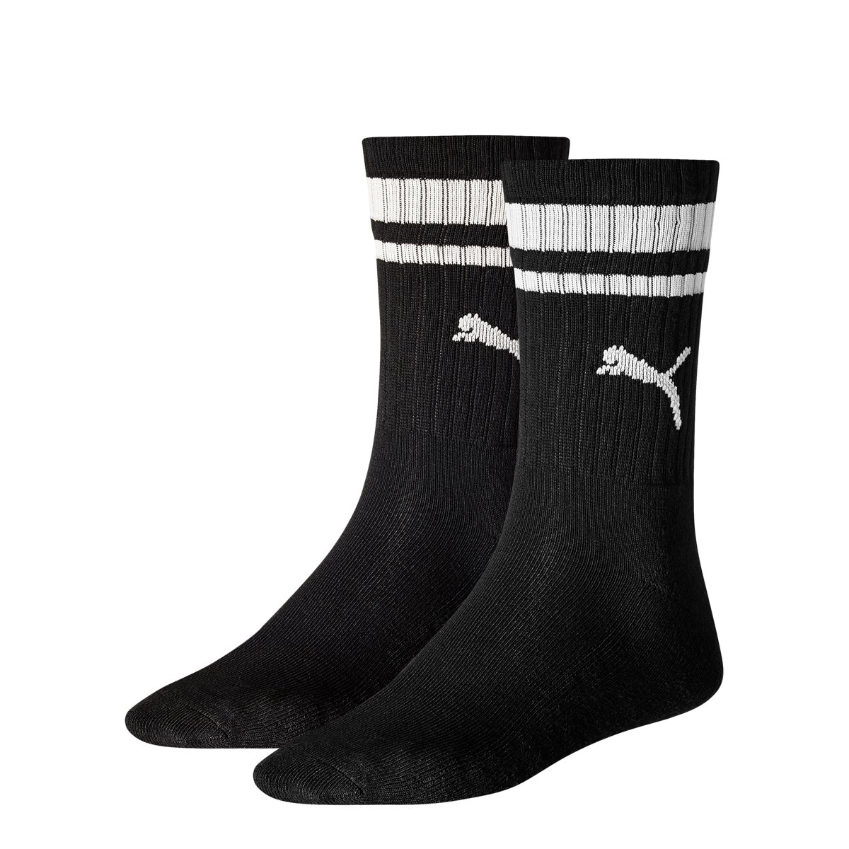 Puma Crew Heritage Stripe 2P Socks for Unisex black 261058001