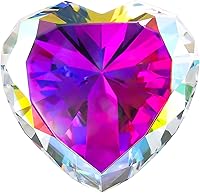 Vista 12 de Peso de papel de diamantes de cristal transparente con caja de regalo, 80 mm de forma de corazón, peso de papel de cristal de diamante real
