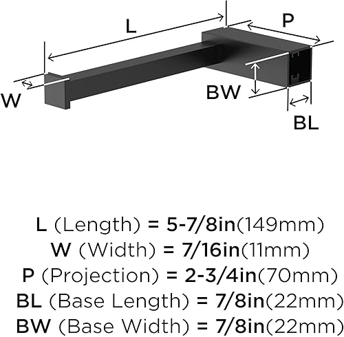 Miniatura 6 de Amerock BH36081MB  Soporte de papel higiénico de poste único negro mate  Soporte de papel higiénico de 5-78 pulg. (149 mm) de longitud  Monumento