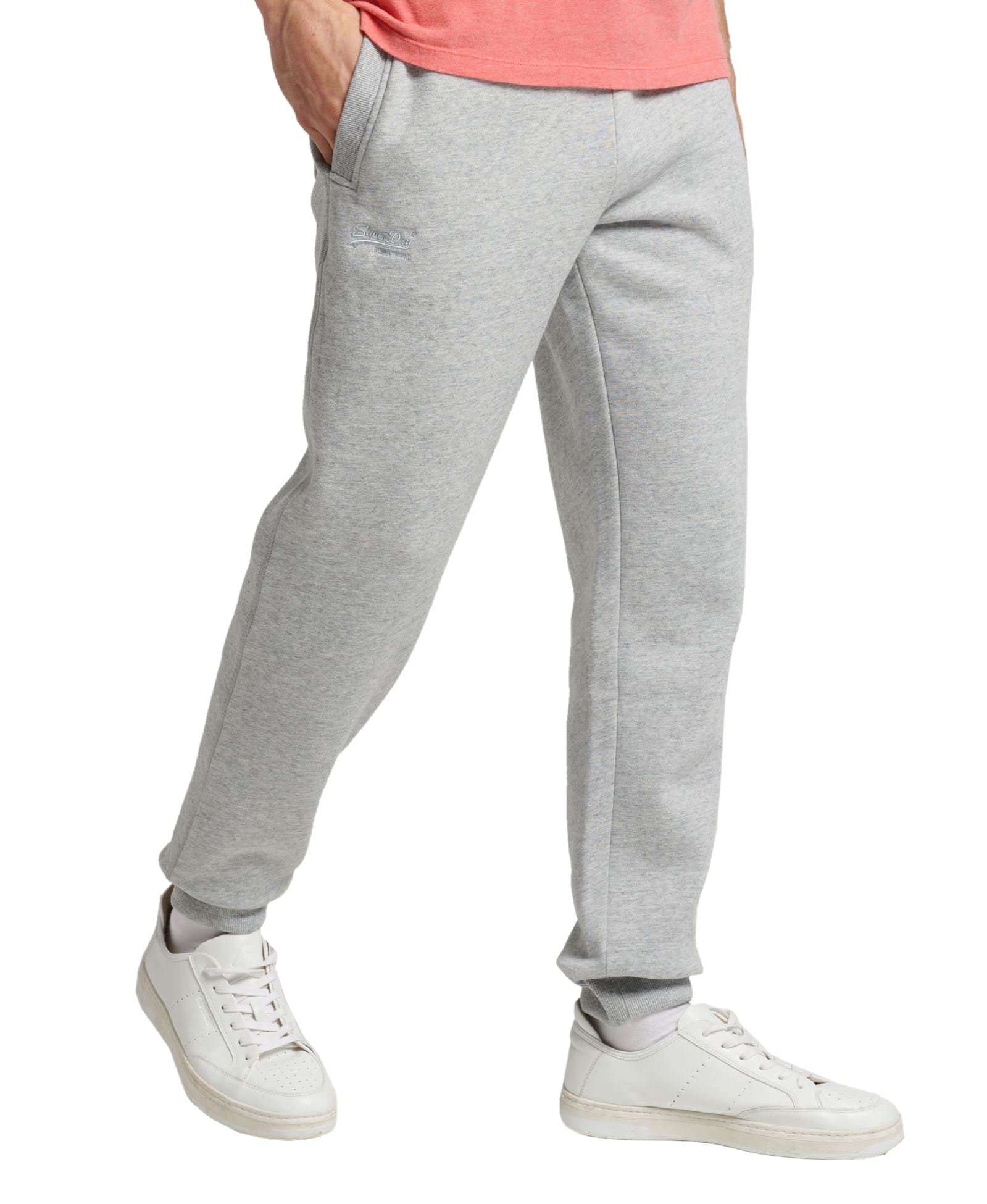 Superdry Athletic Grey Marl Mens Vintage Logo Embroidered Joggers (Athletic Grey Marl) S Small