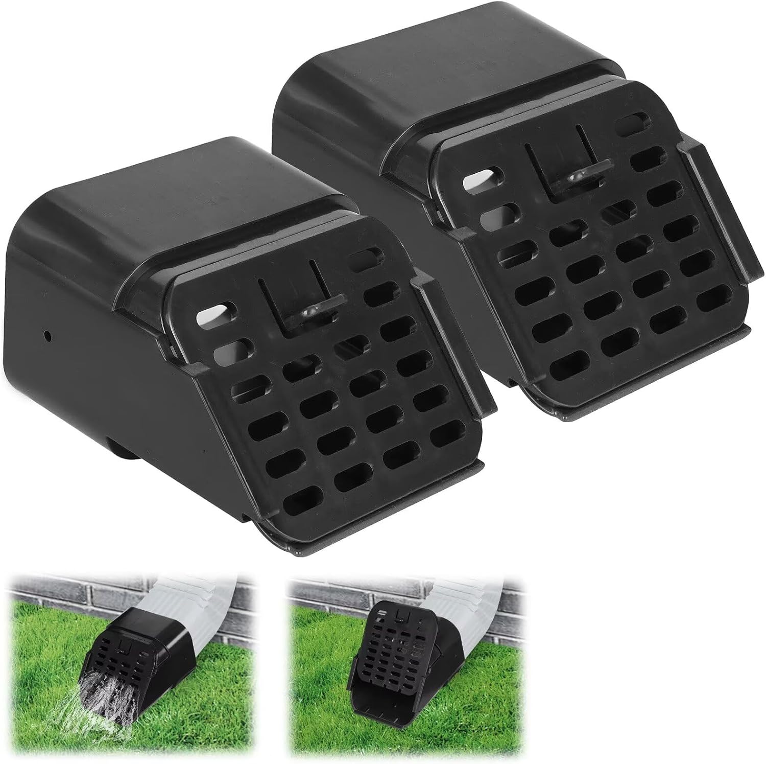 3"x4" Type-A Gutter Downspout Extensions，Gutter Downspout Extensions，Downspout Diverter, Fit for the Bottom of 3 inch x 4 inch downspouts (1 PCS Black)