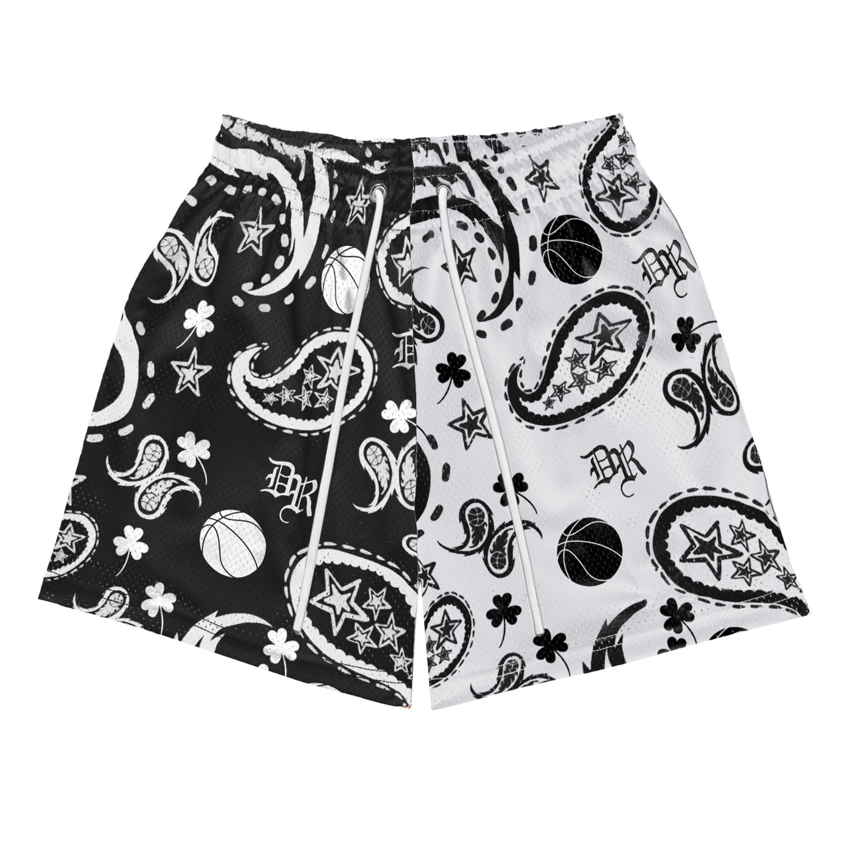 DIOTSR Mens Paisley Graphic Shorts Athletic Basketball Bandana Shorts Running Streetwear Y2k Drawstring Waist